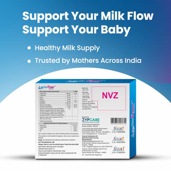 Lactoflow Lactation Capsules - Supports Milk Supply In 40 Minutes - Postnatal Recovery - 60 Caps