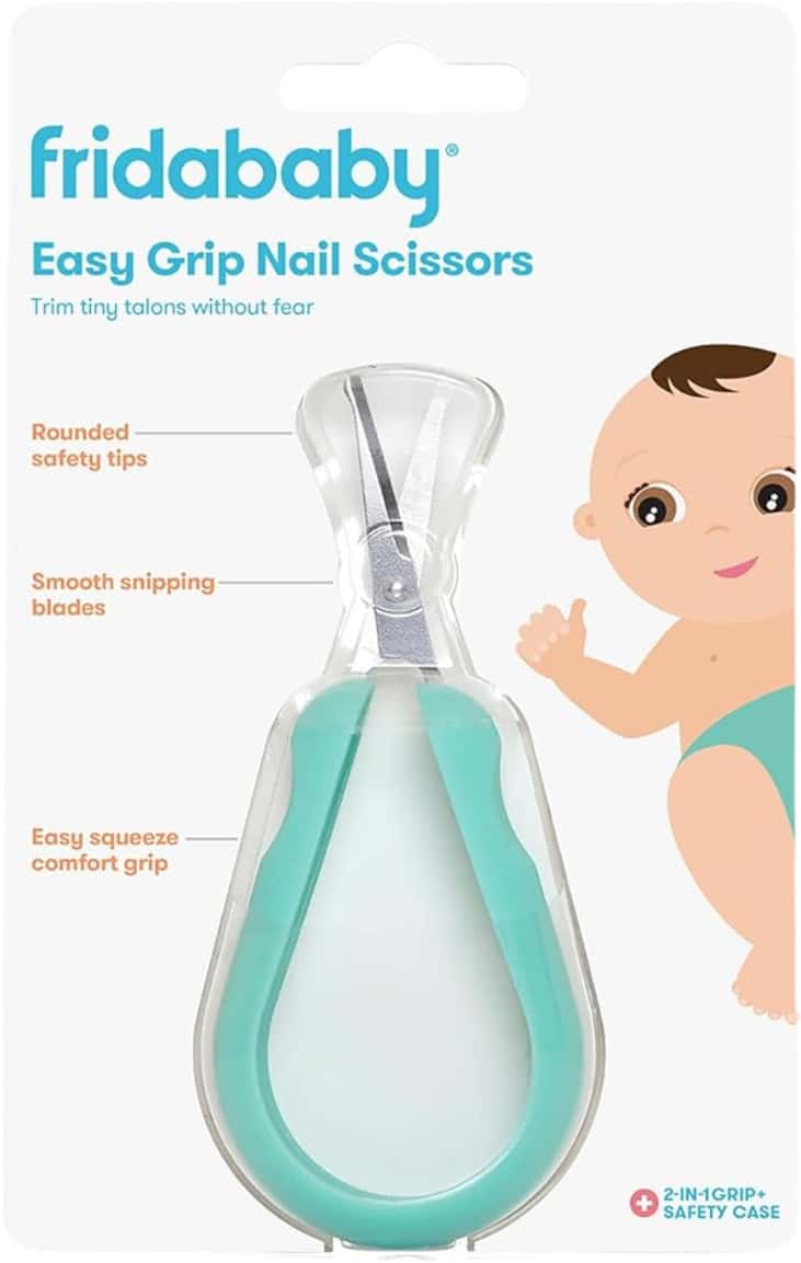 Frida Baby Easy Grip Nail Scissors Baby Nail Trimming Scissors Green 1 Count
