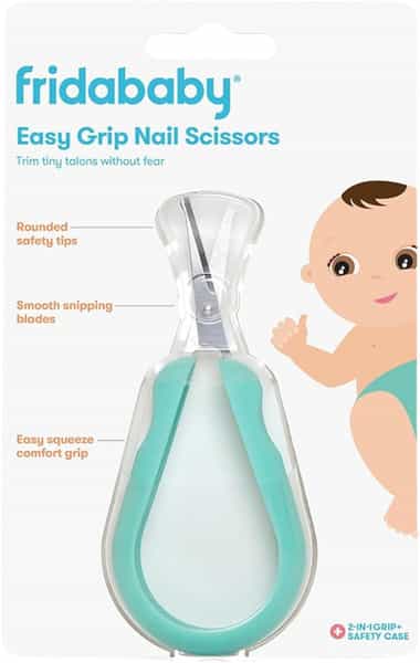 Frida Baby Easy Grip Nail Scissors Baby Nail Trimming Scissors Green 1 Count