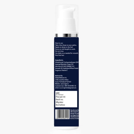 Dermistry Dry & Frizzy Hair Serum With Ceramides Protein Smoothening Hydration Frizz Control 50ml