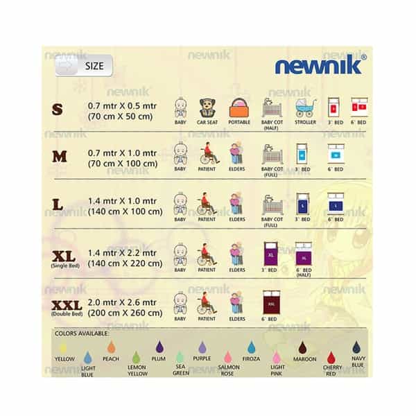 Newnik Cozymat Soft Waterproof Reusable Mat (Size: 70Cm X 50Cm) Peach Small