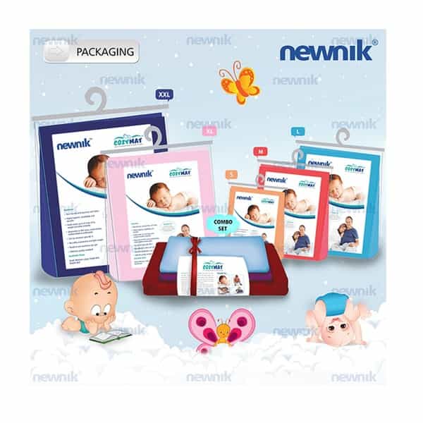 Newnik Cozymat Soft Waterproof Reusable Mat (Size: 70Cm X 50Cm) Peach Small