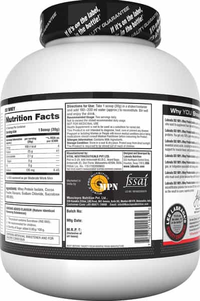 Labrada Iso Whey 100% Whey Protein Isolate - 4.4 Lbs (2Kg) (Chocolate)