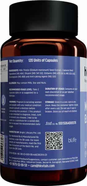 Hk Vitals Milk Thistle Extract (120 Capsules) | Liver Support Supplement