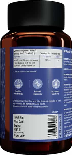 Hk Vitals Milk Thistle Extract (120 Capsules) | Liver Support Supplement