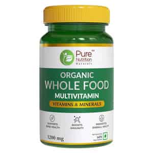 Pure Nutrition Organic Whole Food Multivitamin, Improves Overall Health And Immunity, 60 Veg Tablets