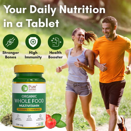 Pure Nutrition Organic Whole Food Multivitamin, Improves Overall Health And Immunity, 60 Veg Tablets