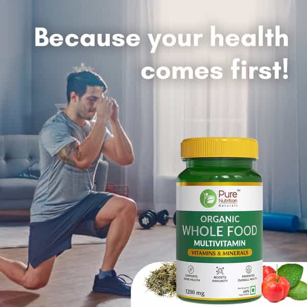 Pure Nutrition Organic Whole Food Multivitamin, Improves Overall Health And Immunity, 60 Veg Tablets