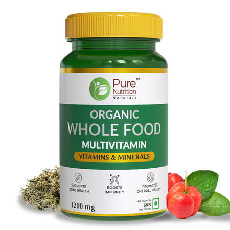 Pure Nutrition Organic Whole Food Multivitamin, Improves Overall Health And Immunity, 60 Veg Tablets