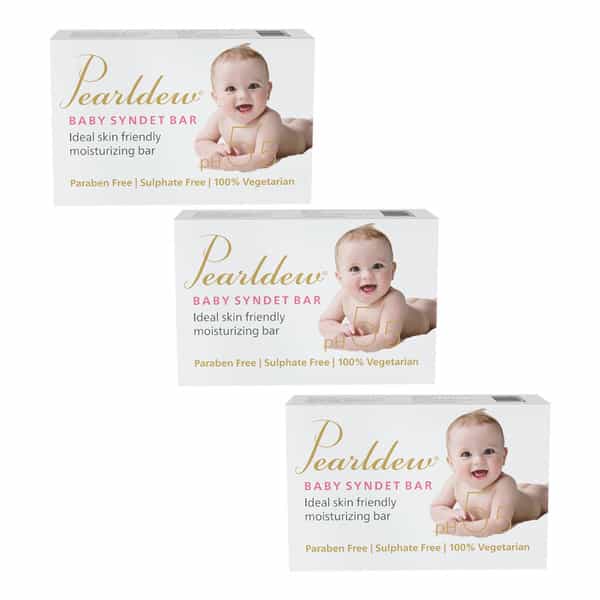Pearldew Baby Syndet Bar 75 Gm | Aloe Vera | Vitamin E & Avocado Oil | Ph 5.5 (Pack Of 6)
