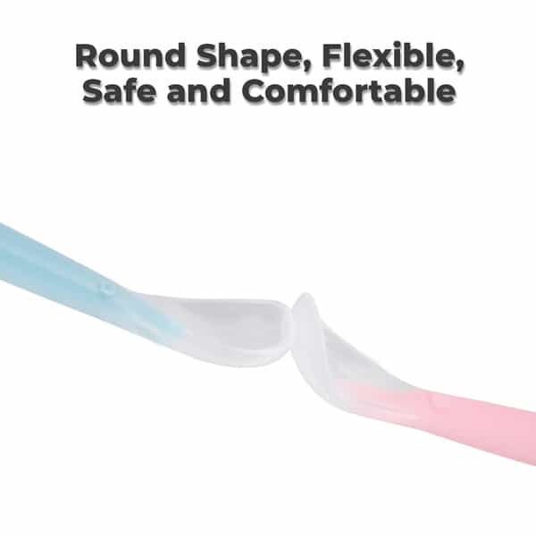 R For Rabbit Safe Feed Silicon Spoon Blue & Pink