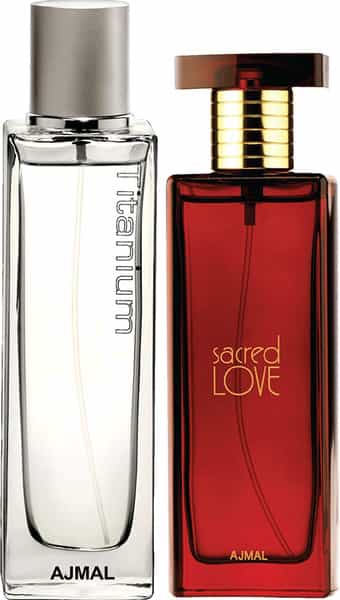 Ajmal Titanium Edp 100Ml Perfume For Men And Sacred Love Edp 50Ml Perfume For Women