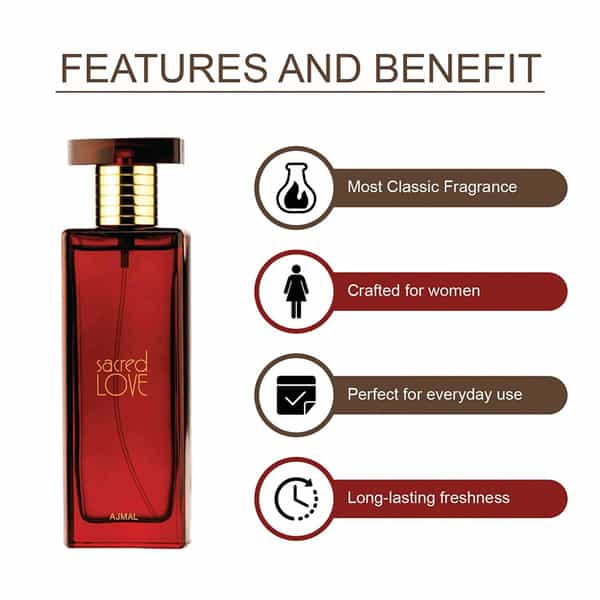 Ajmal Titanium Edp 100Ml Perfume For Men And Sacred Love Edp 50Ml Perfume For Women