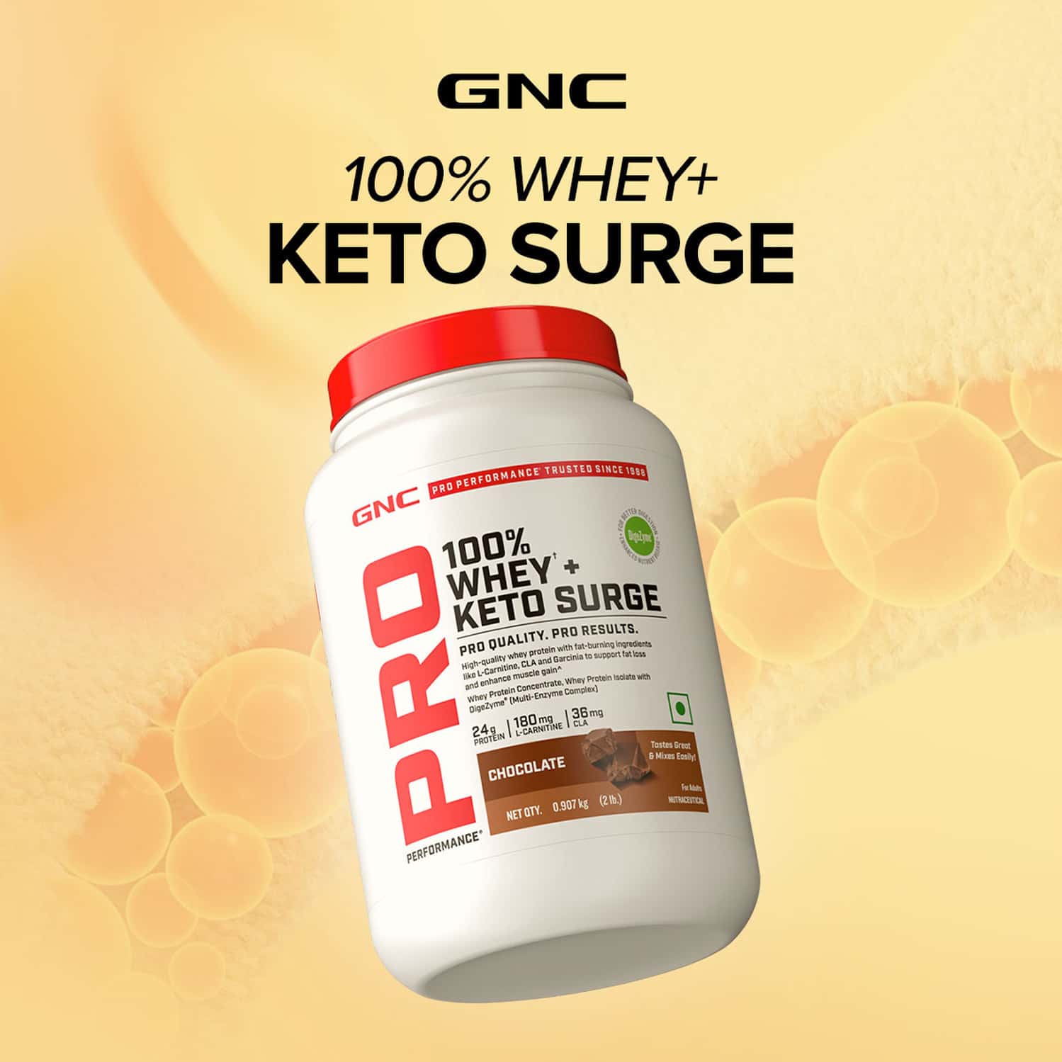 Buy GNC PRO PERFORMANCE 100% WHEY + KETO SURGE | 1.8 KG CHOCOLATE Online &  Get Upto 60% OFF at PharmEasy