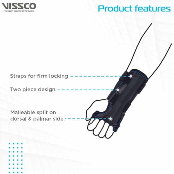 Vissco Forearm Support - Short|Provides Support To The Wrist Colle's Fracture &Wrist Sprain(Black)