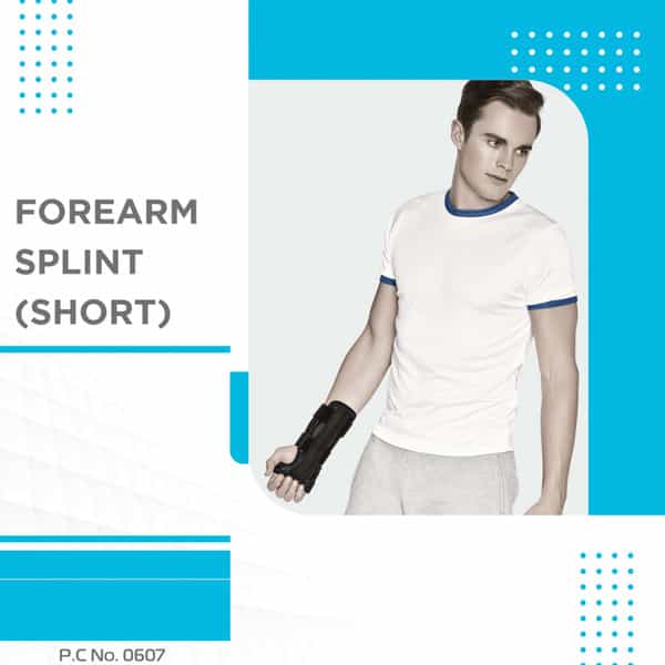 Vissco Forearm Support - Short|Provides Support To The Wrist Colle's Fracture &Wrist Sprain(Black)