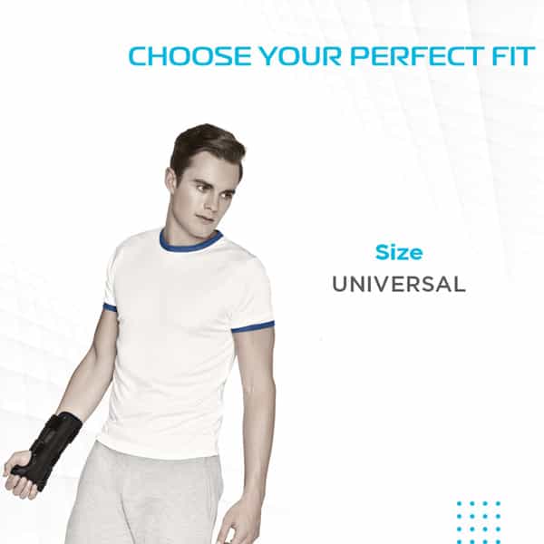 Vissco Forearm Support - Short|Provides Support To The Wrist Colle's Fracture &Wrist Sprain(Black)
