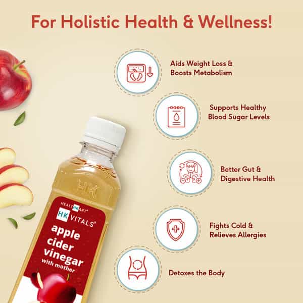 Hk Vitals Apple Cider Vinegar With Mother (Unflavored | 500Ml)
