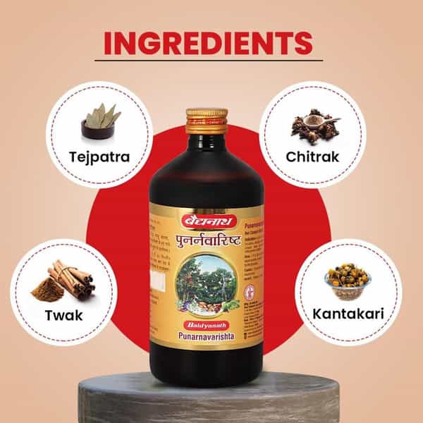 Baidyanath Punarnavarishta - Useful In Anemia | Inflamation & Liver Disorder) Bottle Of 450Ml