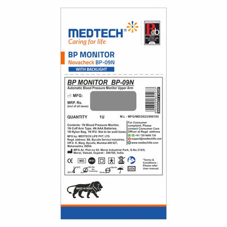 Medtech Bp09n Fully Automatic Digital Bp Monitor Blood Pressure Machine Monitoring Device