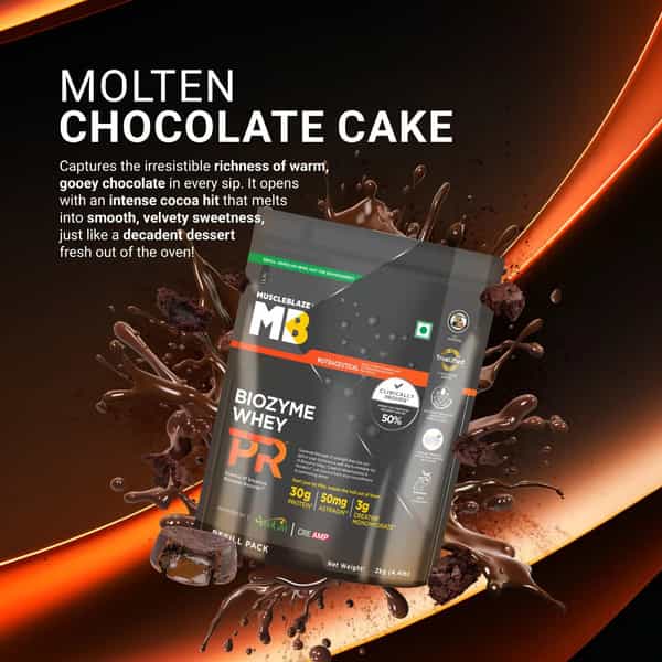 Muscleblaze Biozyme Whey Protein Pr With 30G Protein | Molten Chocolate Cake (2Kg Refill Pack)