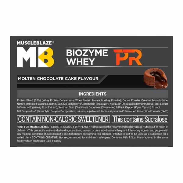 Muscleblaze Biozyme Whey Protein Pr With 30G Protein | Molten Chocolate Cake (2Kg Refill Pack)