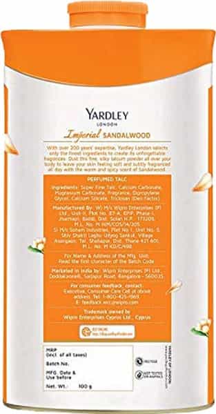 Yardley London Imperial Sandalwood Perfumed Talc - 100 Gm