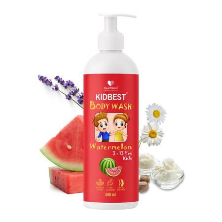 Healthbest Kidbest Bodywash For Kids|Anti-Bacterial|Tear Paraben Sls Free|Watermelon Flavor|500ml