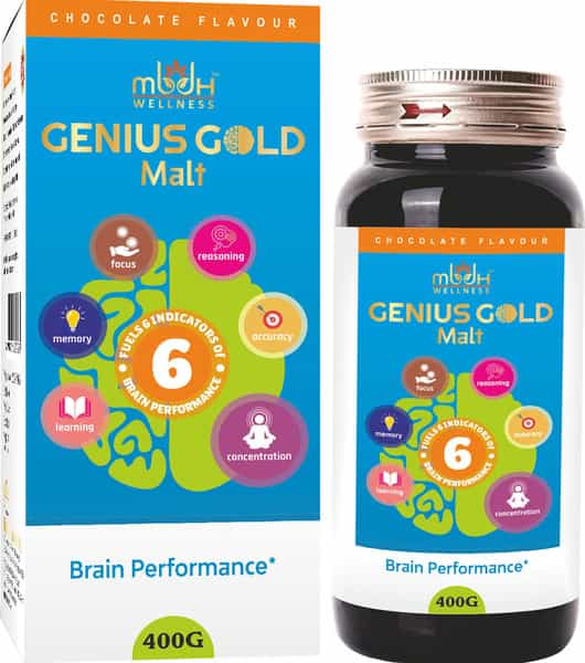 Mbdhwellness Genius Gold Malt-Brain Booster With Brahmi Ashwagandha And 6 More. (Pack Of 2)