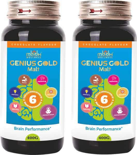Mbdhwellness Genius Gold Malt-Brain Booster With Brahmi Ashwagandha And 6 More. (Pack Of 2)