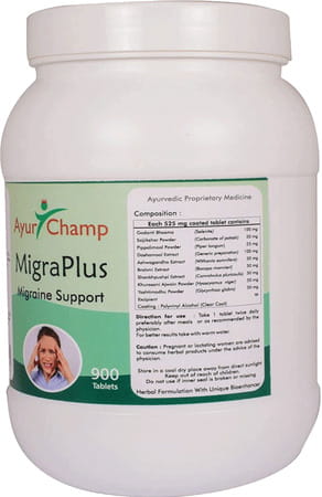 Ayur Champ Migraplus - 900 Tablets Pack Of 5
