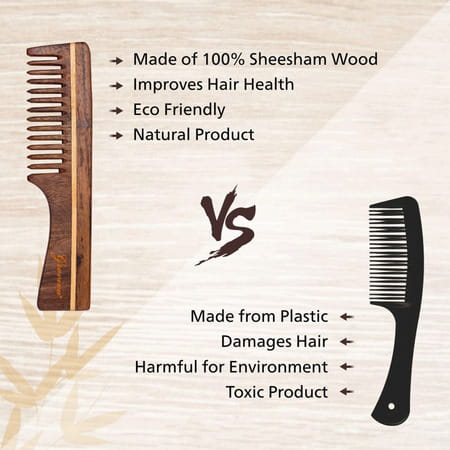 Groviva Sheesham Wood Comb (15 Fc) (Pack Of 3)
