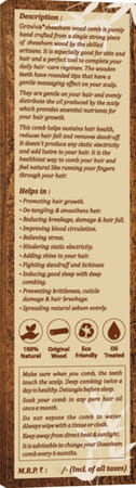 Groviva Sheesham Wood Comb (15 Fc) (Pack Of 3)