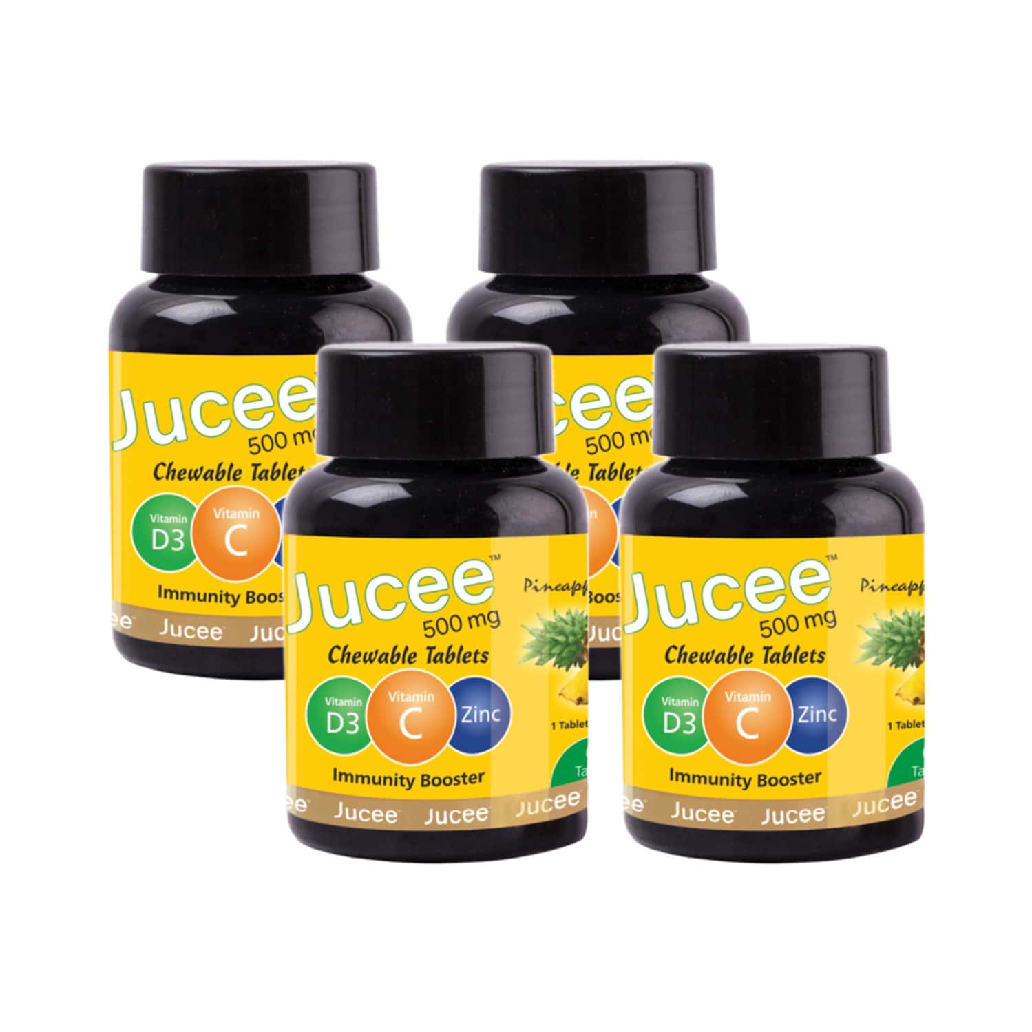 Buy JUCEE CHEWABLE TABLETS 60 CAPS VITAMINS & ZINC PINEAPPLE FLAVOUR (PACK OF 1) Online