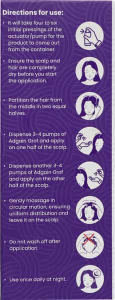 Adgain Grof Spray Bottle Of 30Gm Hair Serum