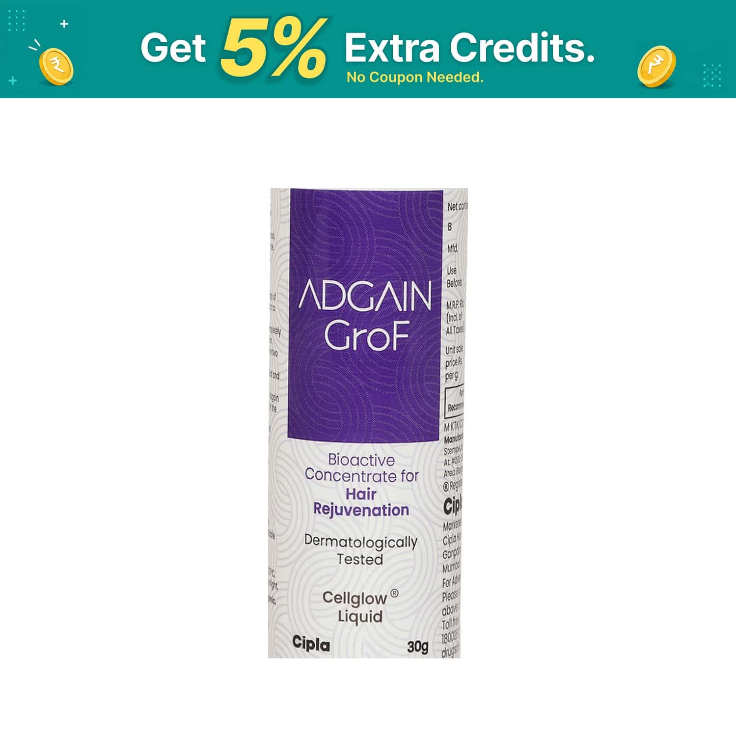 Adgain Grof Spray Bottle Of 30gm Hair Serum