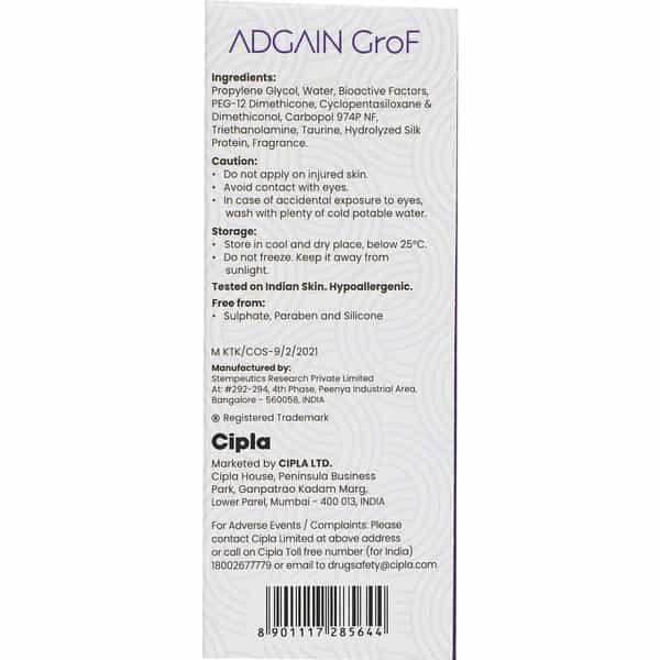 Adgain Grof | Hair Rejuvenation Cellglow Liquid | Bottle 30 Gm