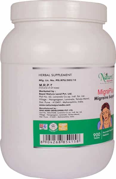 Naturz Ayurveda Migraplus - 900 Tablets (Pack Of 2)