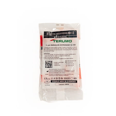 Terumo Insulin Syringe 1ml U-40 31g 6mm |Latex Free Plunger Retention Technology | Pack Of 10
