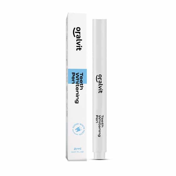 Oralvit Teeth Whitening Pen |Vegan | Enamel-Safe| Removes Stains & Whitens Teeth | Unisex - 2Ml