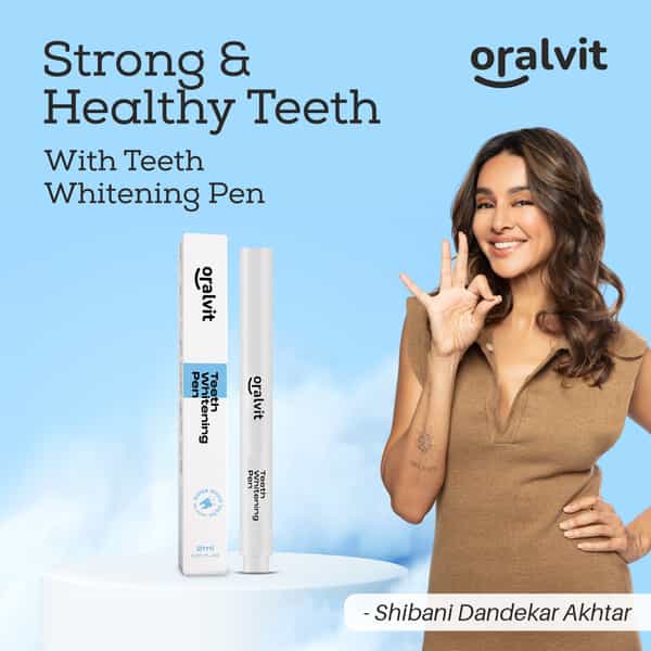 Oralvit Teeth Whitening Pen |Vegan | Enamel-Safe| Removes Stains & Whitens Teeth | Unisex - 2Ml