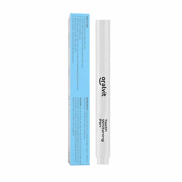 Oralvit Teeth Whitening Pen |Vegan | Enamel-Safe| Removes Stains & Whitens Teeth | Unisex - 2Ml