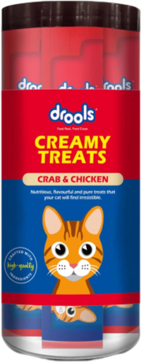 Drools Cat Lickable Creamy Treats Crab & Chicken For All Life Stages 25pcs Pack | 375g Pack