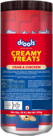 Drools Cat Lickable Creamy Treats Crab & Chicken For All Life Stages 25pcs Pack | 375g Pack