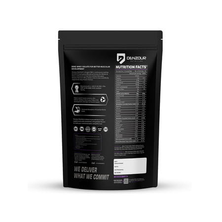 Denzour Nutrition Denz Whey Isolate Protein Powder For Men | Women | Dark Chocolate Flavour | 1.08kg