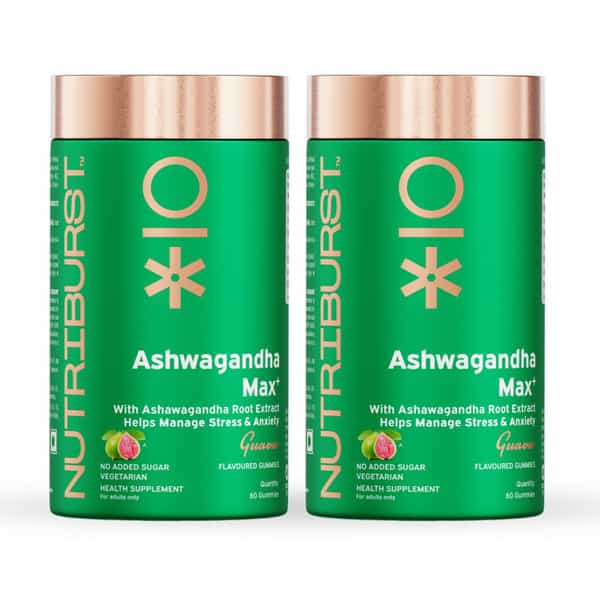 Nutriburst Ashwagandha Max Gummies For Managing Stress And Anxiety (120 Gummy)