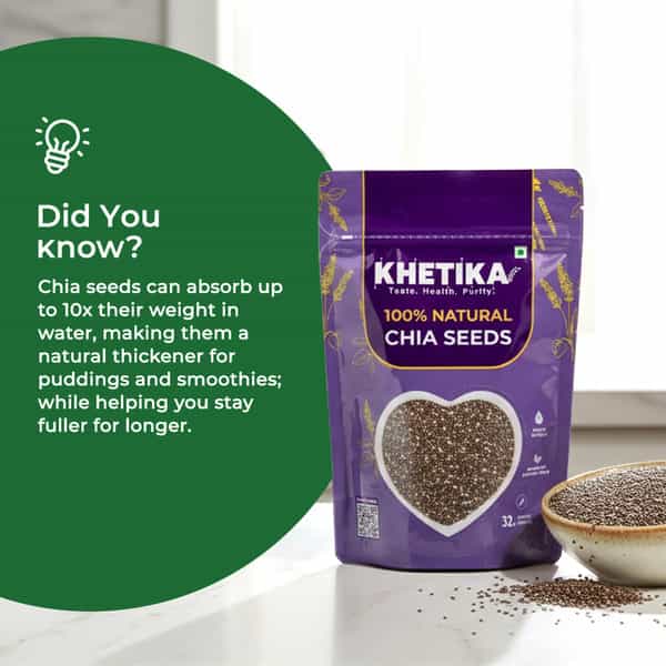 Khetika Premium Chia Seeds Pouch 500G
