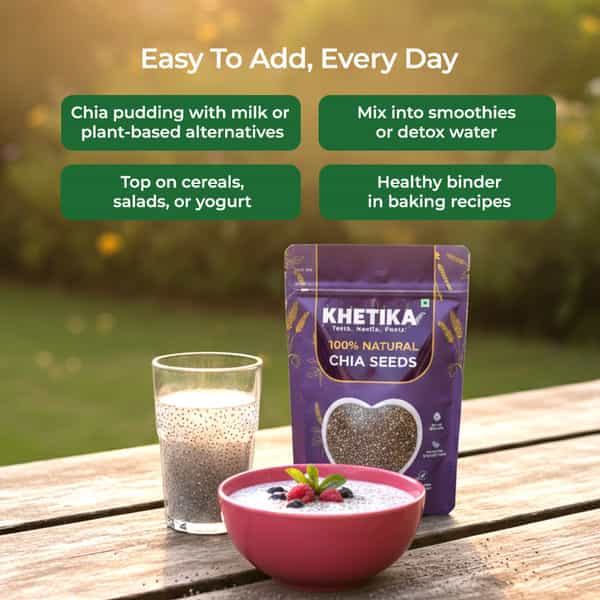 Khetika Premium Chia Seeds Pouch 500G