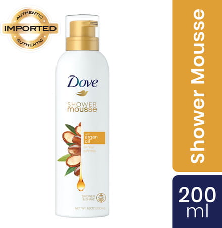 Dove Shower Mousse With Argan Oil 24 Hour Softness Sulphate Free- 200ml