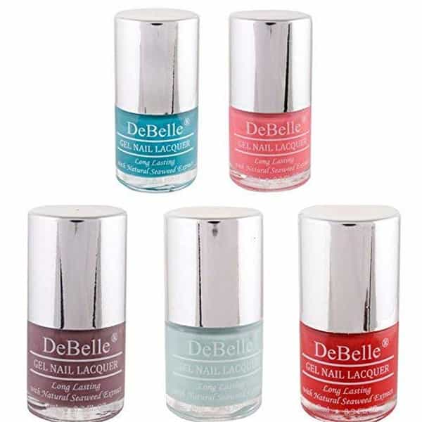 Debelle Gel Nail Polish Combo Set Of 5 Turquoise Blue 40 Ml (8 Ml Each) Rakhi Gift